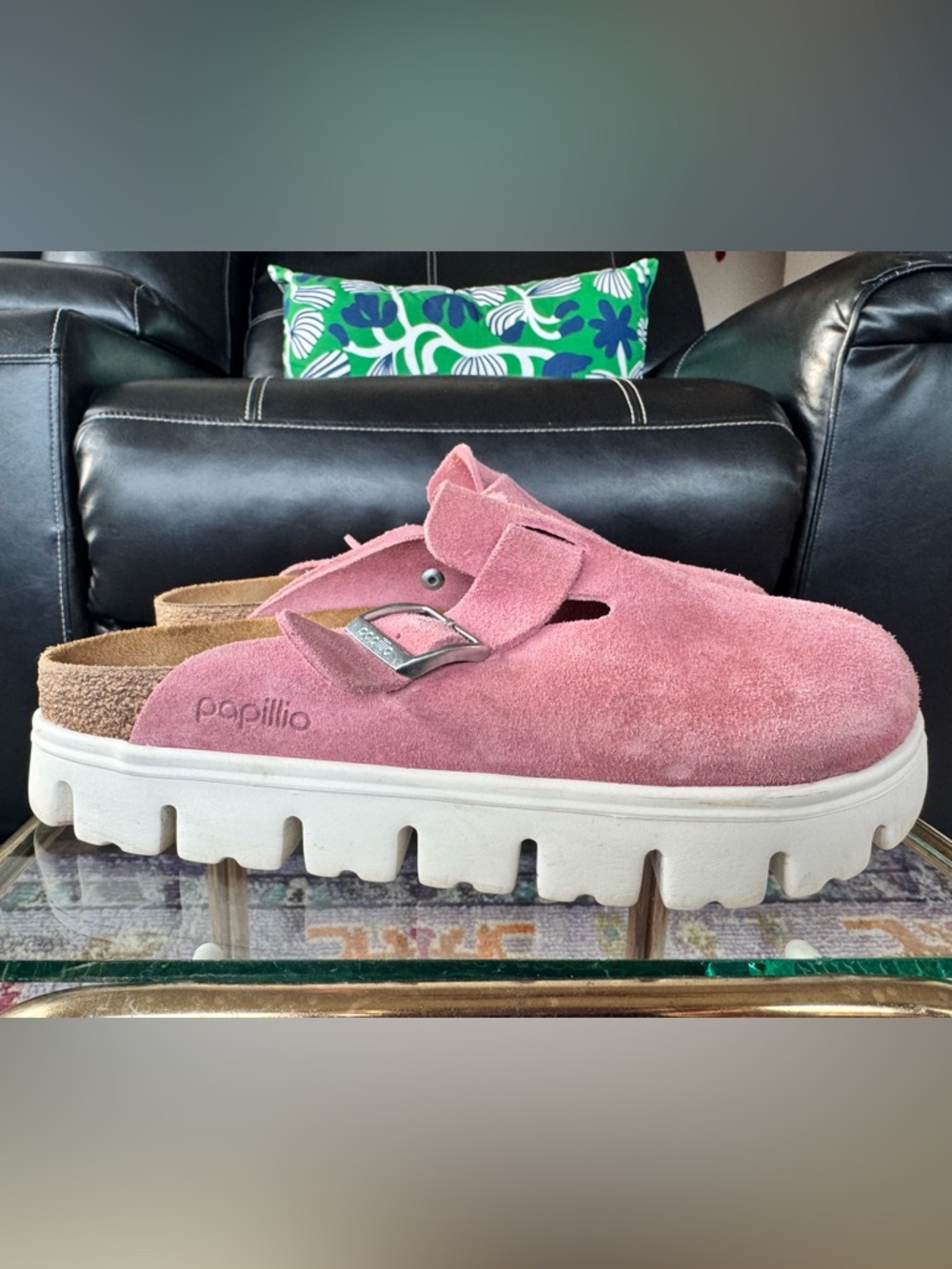 Papillio Suede Clog Mule in Dusty Pink 41 - Picture 6 of 12